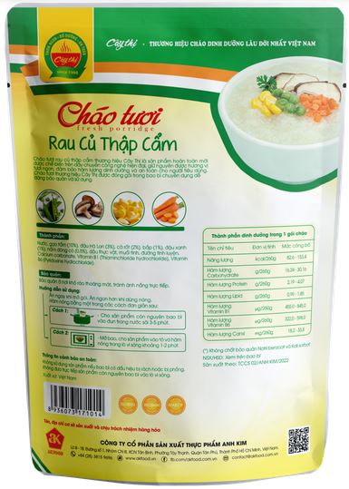 Cháo tươi rau củ thập cẩm - 260g (Mixed Vegetables Fresh Porridge)