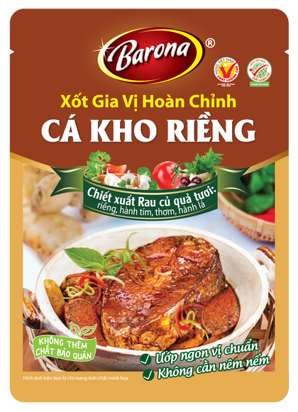 Xốt Gia Vị Hoàn Chỉnh Barona - Cá Kho Riềng 80g(Barona sauce for Galangal Simmered Fish)