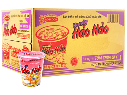 Mì Hảo Hảo chua cay ly - 67g(Hao Hao instant noodles with Hot Pot Sauce & shirmp handy)