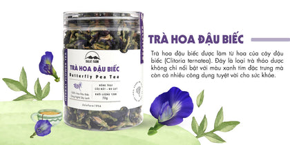 Trà Hoa Đậu Biếc - Dalat Farm - Butterfly Pea Flower Herbal Tea 70G