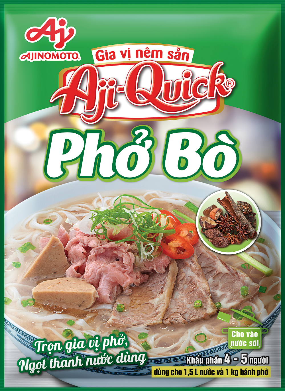 Ajiquick Powders For Pho - Bun Bo Hue ( gia vị nêm sẵn Phở- bún bò Huế)