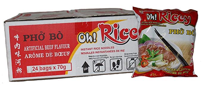 OH!RICEY Instant Rice Noodles -  BEEF - (ACECOOK Phở Bò)